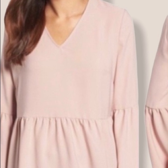 NEW Halogen Dusty Pink Bell Sleeve Shirt, Large - Picture 2 of 7